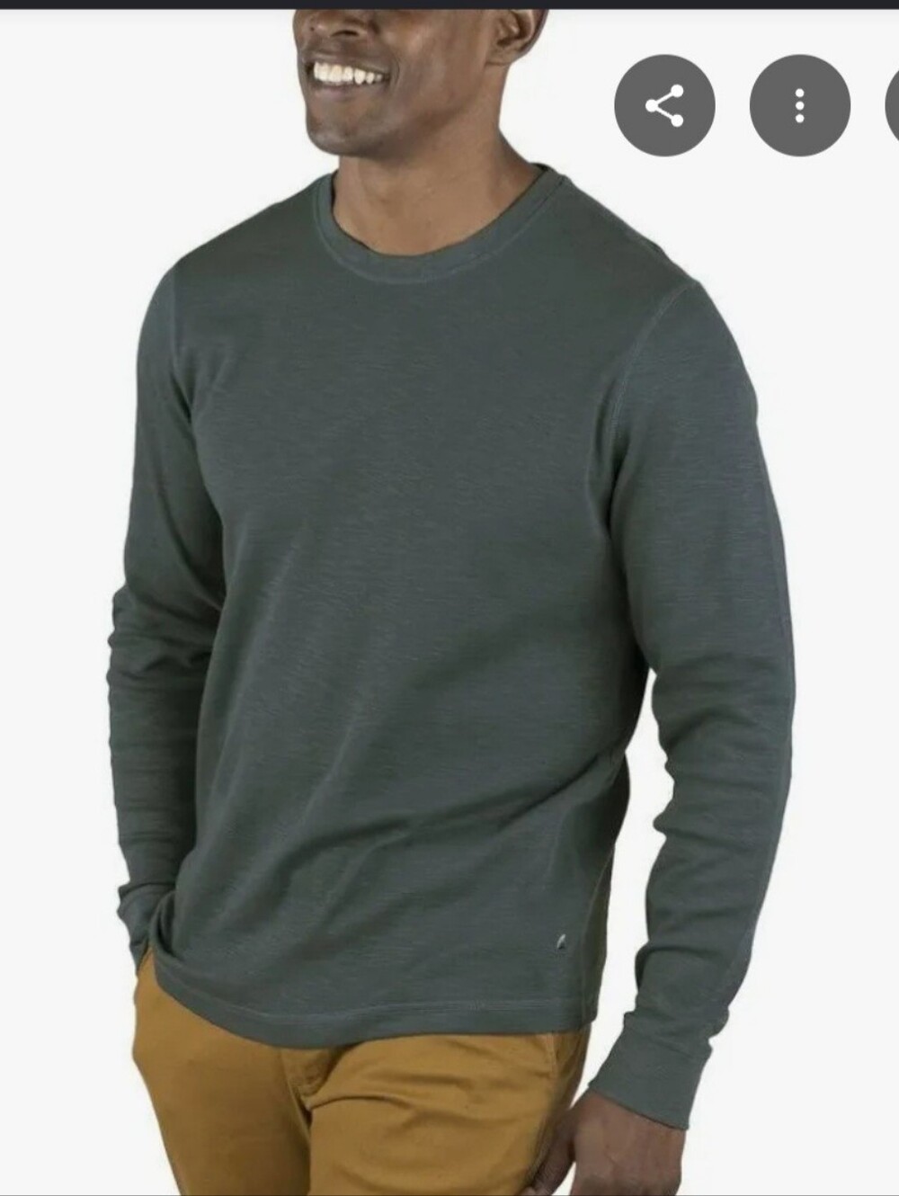 Men's Taylor Vintage Long Sleeve Shirt Crew Neck Green Scarab XXL NWT